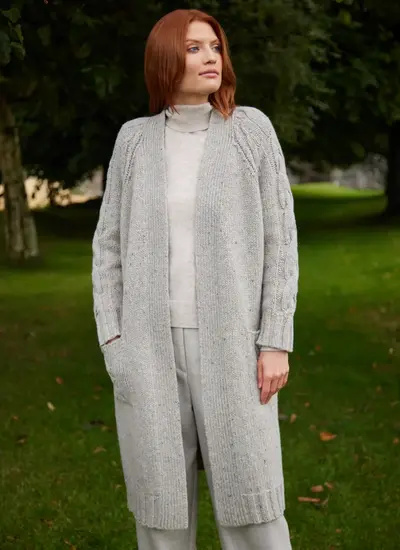 Sofia Wool Cashmere Long Cardigan 